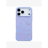 iPhone 17 Pro Lila Ribbon Stars Kamera Korumalı Premium Renkli Silikon Kılıf