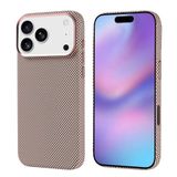 iPhone 17 Pro Max İle Uyumlu Kılıf Kablosuz Şarj Özellikli Karbon Fiber Görünümlü Nekst Kapak T39229 Gold