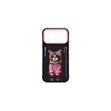 iPhone 17 Pro Max Uyumlu 3D Gözlük Kedi Kıyafet Detaylı Nakış İşlemeli Kabartmalı Cool Glasses Kılıf