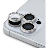 iPhone 17 Pro Max Uyumlu Guess Orjinal Lisanslı Rhinestone Taşlı Lens Koruyucu Gümüş