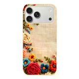 İphone 17 Pro Max Uyumlu İşlemeli İğne Oyası Baskılı Silikon Kılıf