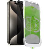 iPhone 17 Pro Max Uyumlu Kolay Uygulama Aparatlı Hayalet Tam Kapatan Cam Ekran Koruyucu - Siyah