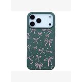 iPhone 17 Pro Max Yeşil Ribbon Stars Kamera Korumalı Premium Renkli Silikon Kılıf