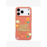iPhone 17 Pro Turuncu Think Happy Renkli Silikon Kılıfı