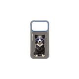 iPhone 17 Pro Uyumlu | 3D Nakış İşlemeli Zincir ve Gözlük Detaylı Border Collie Köpek Desenli Kılıf