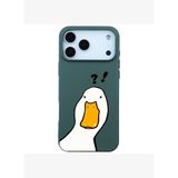 iPhone 17 Pro Yeşil What Duck Ördek Tasarımlı Kamera Korumalı Renkli Silikon Kılıf