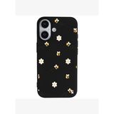 iPhone 17 Siyah Lansman Renkli Silikon Bees and Flowers Tasarımlı Kılıf