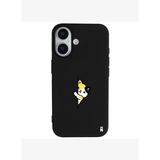 iPhone 17 Siyah Lansman Renkli Silikon Cat Lover Kedi Tasarımlı Kılıf