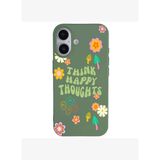 iPhone 17 Siyah Think Happy Renkli Silikon Kılıfı
