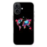 iphone 17 Uyumlu Dünya Renkli Haritası Baskılı Silikon Kılıf