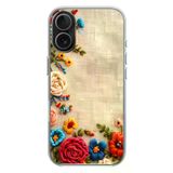 İphone 17 Uyumlu İşlemeli İğne Oyası Baskılı Silikon Kılıf