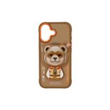 iPhone 17 Uyumlu MagSafe Stant Özellikli 3D Gözlük Fermuar Bear Detaylı Cool Cute 2.0 Kılıf 11B