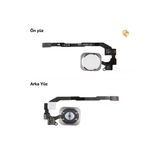 İphone 5S Home Tuşu - Gümüş / Silver Orta Tuş Butonu Parmak İzi Butonu Açma-Kapama Butonu Açma-Kapama Tuşu Yan Güç Tuşu Power Tuşu Home