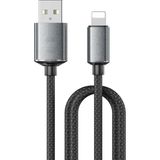 iPhone 6 7 8 11 12 13 14 x Xs Plus Pro Max Şarj Kablosu 2m 3A Lightning Hızlı NF-EC200L - Siyah