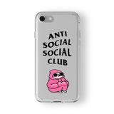 iPhone 6 Plus ve 6s Plus ile Uyumlu Anti Social Tasarım Baskılı Şeffaf Kılıf