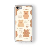 iPhone 6 Plus ve 6s Plus ile Uyumlu Brown Bear Tasarım Baskılı Şeffaf Kılıf