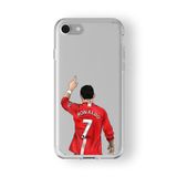 iPhone 6 Plus ve 6s Plus ile Uyumlu C. Ronaldo temalı Tasarım Baskılı Şeffaf Kılıf