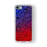 iPhone 6 Plus ve 6s Plus ile Uyumlu Doddle Art Tasarım Baskılı Şeffaf Kılıf