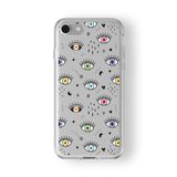 Iphone 6 Plus Ve 6s Plus ile Uyumlu Evil Eyes Tasarım Baskılı Şeffaf Kılıf