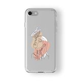 Iphone 6 Plus Ve 6s Plus ile Uyumlu Face Line Art Tasarım Baskılı Şeffaf Kılıf