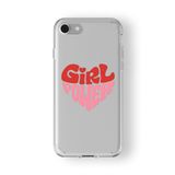 iPhone 6 Plus ve 6s Plus ile Uyumlu Girl Power Tasarım Baskılı Şeffaf Kılıf