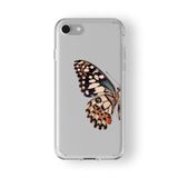 Iphone 6 Plus Ve 6s Plus ile Uyumlu Kahverengi Kelebek Tasarım Baskılı Şeffaf Kılıf
