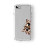 iPhone 6 Plus ve 6s Plus ile Uyumlu Kedi Tasarım Baskılı Şeffaf Kılıf