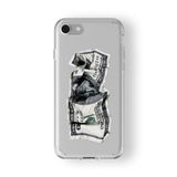 Iphone 6 Plus Ve 6s Plus ile Uyumlu Kırışık Dolar Tasarım Baskılı Şeffaf Kılıf