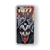 Iphone 6 Plus Ve 6s Plus ile Uyumlu Kiss Hard Rock Tasarım Baskılı Şeffaf Kılıf