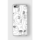 Iphone 6 Plus Ve 6s Plus ile Uyumlu Line Art Tasarım Baskılı Şeffaf Kılıf 2