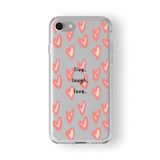 Iphone 6 Plus Ve 6s Plus ile Uyumlu Live Laugh Love Tasarım Baskılı Şeffaf Kılıf