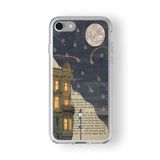 iPhone 6 Plus ve 6s Plus ile Uyumlu Lonely Nights Tasarım Baskılı Şeffaf Kılıf