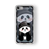 iPhone 6 Plus ve 6s Plus ile Uyumlu Panda Tasarım Baskılı Şeffaf Kılıf