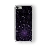 iPhone 6 Plus ve 6s Plus ile Uyumlu Purple Love Tasarım Baskılı Şeffaf Kılıf