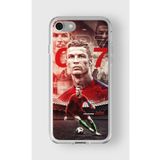 Iphone 6 Plus Ve 6s Plus ile Uyumlu Ronaldo temalı Tasrımlı Şeffaf Kılıf