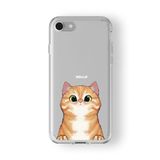 Iphone 6 Plus Ve 6s Plus ile Uyumlu Sarı Kedi Tasarım Baskılı Şeffaf Kılıf