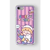Iphone 6 Plus Ve 6s Plus ile Uyumlu Sweet Girl Tasarım Baskılı Şeffaf Kılıf