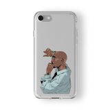 iPhone 6 Plus ve 6s Plus ile Uyumlu Tupac Face Tasarım Baskılı Şeffaf Kılıf