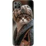 iPhone 7 Plus - 8 Plus Kılıf Desenli Baskılı Tpu Rubber Kapak Parisli Kedi - 001-Renkli