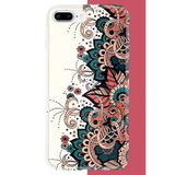 İphone 7 Plus-8 Plus Uyumlu Etnik Çiçek Deseni Baskılı Silikon Kılıf
