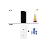 İphone 8 Plus Gümüş Arka Kapak Arka Cam Batarya Kapağı Lazer Kesim Kapak Pil Kapağı + B-7000 Yapıştırıcı + Tamir Seti