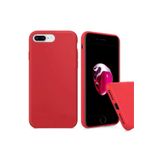 iPhone 8 Plus İle Uyumlu Kılıf Kamera Korumalı Silikon Ruber Arka Kapak Kırmızı