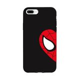 iPhone 8 Plus İle Uyumlu Siyah Heart Spider-Man Desenli Silikon Kılıf