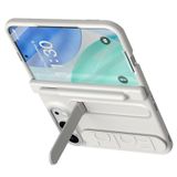 iPhone Duo için Mat Kılıf, Kalem Tutucu Menteşe Şok Emici Işık Kapağı | Ayarlanabilir Stand Küçük El Kayışı PC Kabuk Tam Sarma Ekran Koruyucu, Beyaz