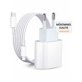 iPhone Hızlı Şarj Aleti 8 X XS XR 11 12 13 14 Pro Max Mini Plus Uyumlu 20W Gerçek Güç PD QC 4.0 Destekli Hızlı Şarj Adaptörü ve Type-C to Lightning Kablo Seti