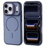 iPhone ile uyumlu 17 Pro Kılıf Kablosuz Şarj Özellikli Kamera Standlı Notron Kapak Lacivert