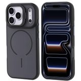 iPhone ile uyumlu 17 Pro Kılıf Kablosuz Şarj Özellikli Kamera Standlı Notron Kapak Siyah