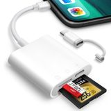 iPhone iPad için SD Kart Okuyucu, Oyuiasle Dijital İz Kamerası, MicroSD/SD için Çift Yuvalı SD Kart Görüntüleyici, Aydınlatma ve USBC Fotoğrafçılık, Tak ve Çalıştır için Çift Konnektörlü Hafıza Kartı
