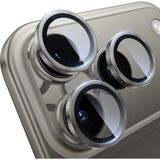 iPhone iPhone 17 Pro/17 Pro Max Premium Safir Parmak Izi Bırakmayan Lens Koruma Parlak Temperli Kamera Koruyucu Cl-12 - Titanyum Grisi - Gri - 17Pro/17ProMax
