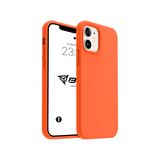 iPhone Kılıf İnce Sıvı Silikon 3 Katmanlı Tam Kaplamalı Yumuşak Jel Kauçuk Kılıf Kapak (Açık Turuncu, iPhone 12/12 Pro)